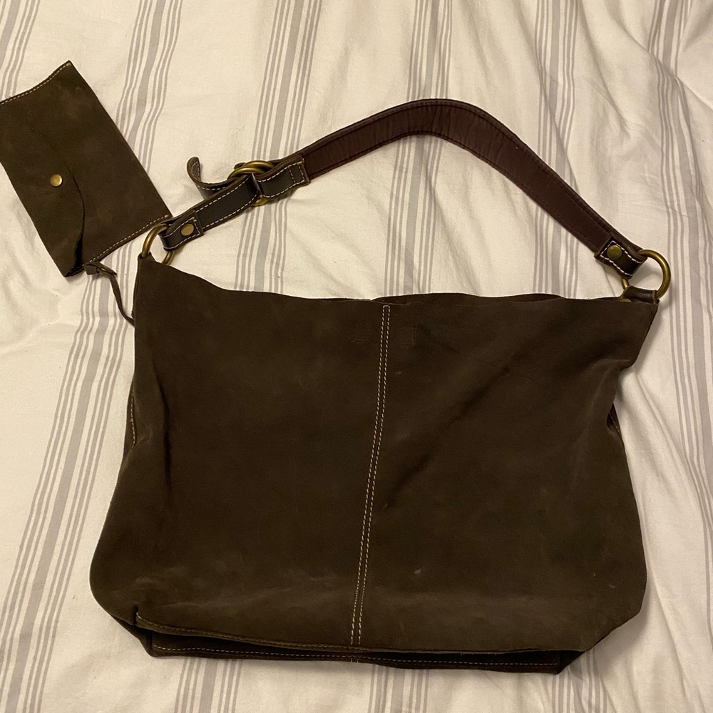 Lucky Brand suede hobo bag